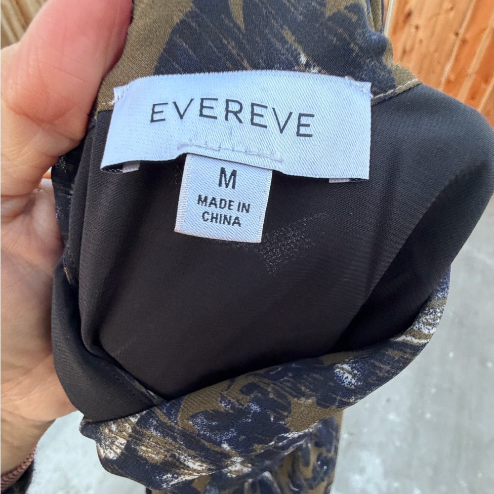Evereve Olive and Black Floral Midi Dress - Picture 6 of 10